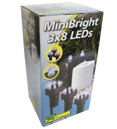 Set van 3 minilamjes waterornament - Minibright 3x8 LEDs verpakking