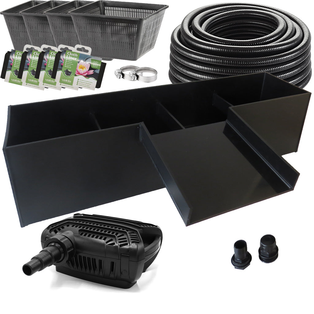 Geheimer Pflanzenfilter mit Wasserfall 100x25x25cm Komplettset