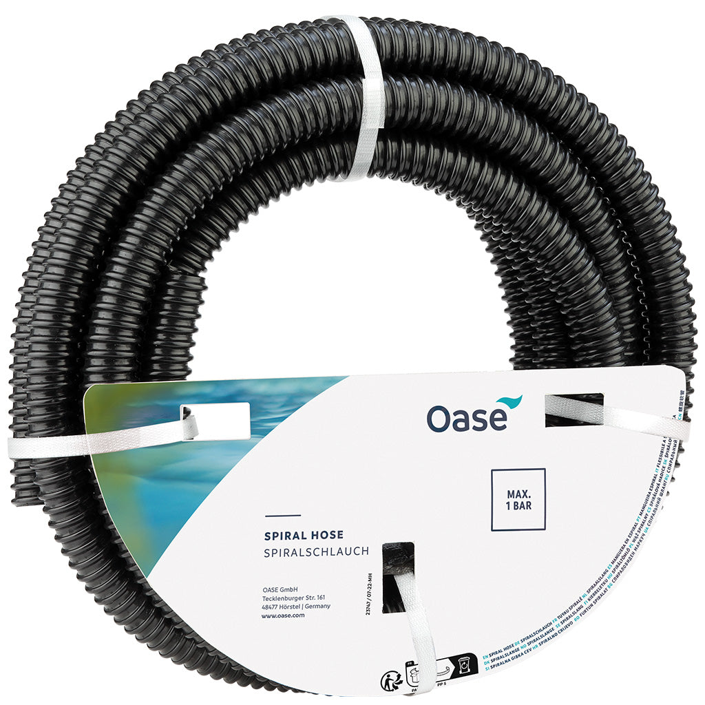 Vijverslang Zwart 32mm rol 10 meter | Spiraalslang