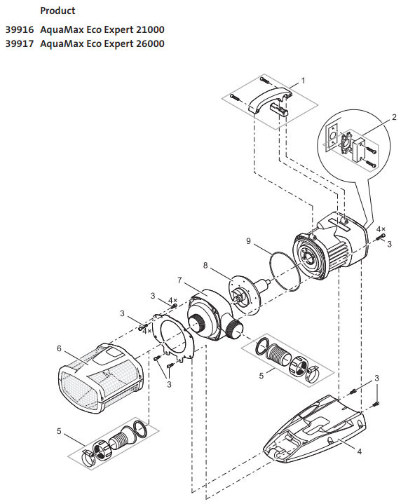 oase-aquamax-eco-expert-26000-onderdelen-tekening